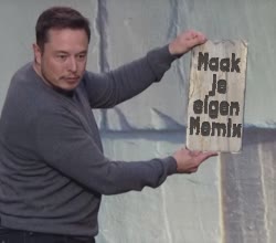 Elon Musks Holds Wooden Board 