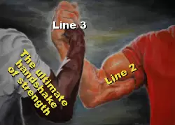 The ultimate handshake of strength meme