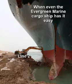 When even the Evergreen Marine cargo ship has it easy meme