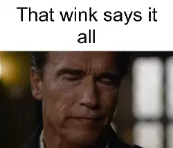 That wink says it all meme