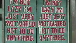 I'm not lazy I'm just very motivated not to do anything. meme