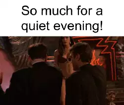 So much for a quiet evening! meme