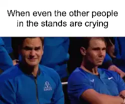 When even the other people in the stands are crying meme