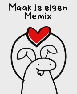 Flork Bunny Character Holds Up Heart   