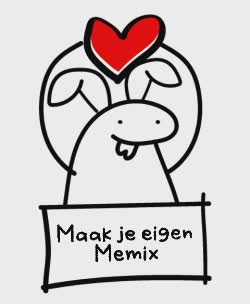 Flork Bunny Character Holds Up Heart   