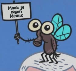 Cartoon Fly Holds Up Sign 