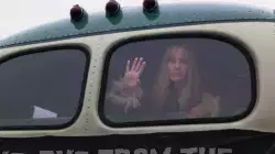 Bye, bye from the Forrest Gump bus meme
