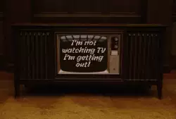 I'm not watching TV I'm getting out! meme