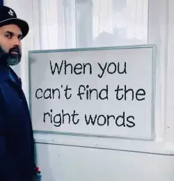 When you can't find the right words meme