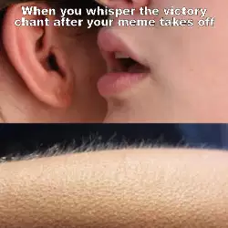 When you whisper the victory chant after your meme takes off meme
