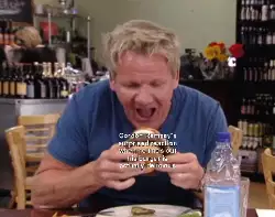 Gordon Ramsay's surprised reaction when he finds out his burger is actually delicious meme