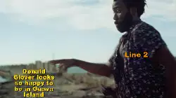 Donald Glover looks so happy to be in Guava Island meme