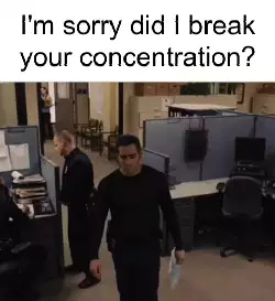 I'm sorry did I break your concentration? meme