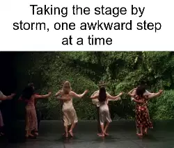 Taking the stage by storm, one awkward step at a time meme