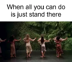 When all you can do is just stand there meme