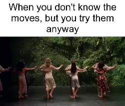 When you don't know the moves, but you try them anyway meme