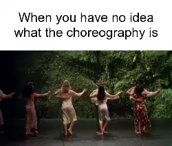 When you have no idea what the choreography is meme