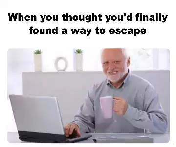 When you thought you'd finally found a way to escape meme