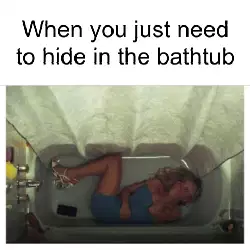 When you just need to hide in the bathtub meme