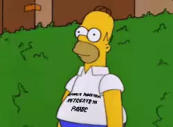 Homer Simpson retreats in panic meme