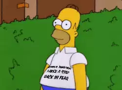 Homer Simpson takes a step back in fear meme