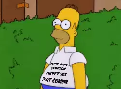 Oops! Homer Simpson didn't see that coming meme