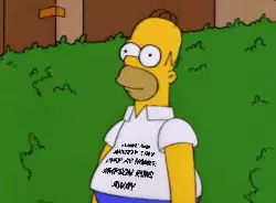 Panic and anxiety take over as Homer Simpson runs away meme