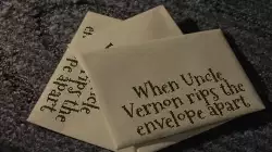 When Uncle Vernon rips the envelope apart meme