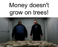 Money doesn't grow on trees! meme