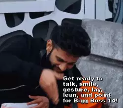 Get ready to talk, smile, gesture, lay, lean, and point for Bigg Boss 14! meme