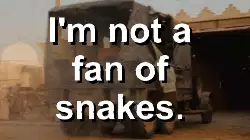 I'm not a fan of snakes. meme