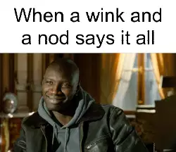 When a wink and a nod says it all meme