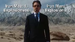 Iron Man: 1, Explosions: 0 meme