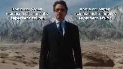 Iron Man: When science fiction meets superhero action meme