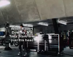 When Robert Downey Jr's Tony Stark is in over his head meme