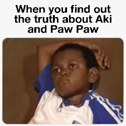 When you find out the truth about Aki and Paw Paw meme