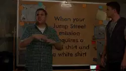 When your Jump Street mission requires a plaid shirt and a white shirt meme