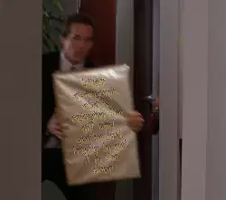 When everyone else is enjoying the gift and you're just trying to get it in the door meme