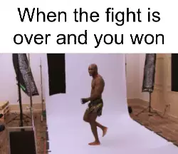When the fight is over and you won meme