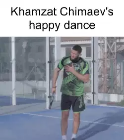 Khamzat Chimaev's happy dance meme