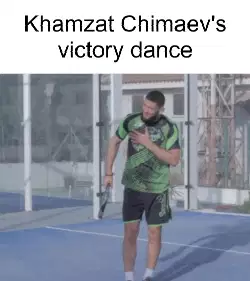 Khamzat Chimaev's victory dance meme
