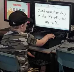 Just another day in the life of a kid and a PC meme