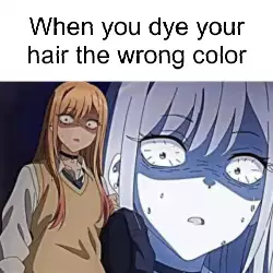 When you dye your hair the wrong color meme