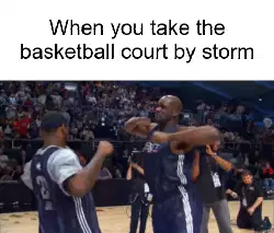 When you take the basketball court by storm meme