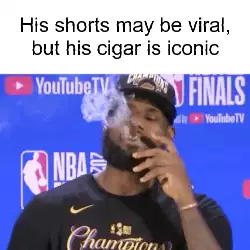 His shorts may be viral, but his cigar is iconic meme