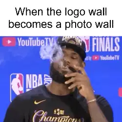 When the logo wall becomes a photo wall meme