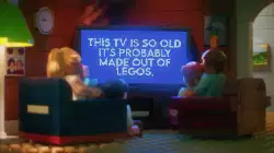 This TV is so old it's probably made out of Legos. meme