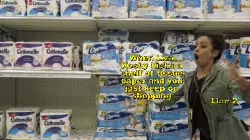 When Liza Koshy kicks a shelf of tissue paper and you just keep on shopping meme