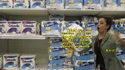 When you realize you just bought a year's worth of toilet paper and Liza Koshy is there meme