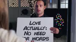 Love Actually: No need for words meme
